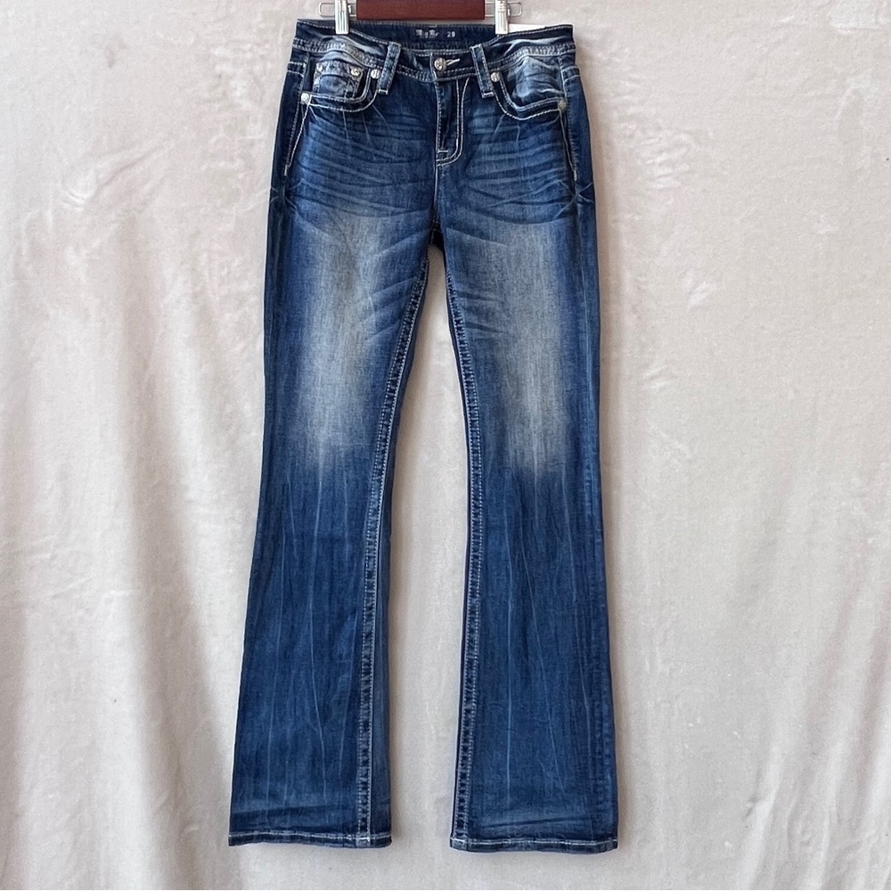 NEW Size 29 Miss Me Mid Rise Embellished Y2K Bootcut Western Embroidered Jean - Picture 2 of 10